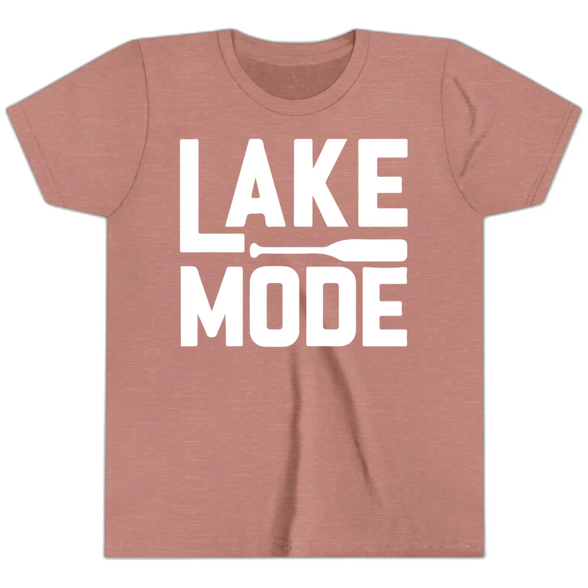 Lake Mode Paddle Design Youth T-Shirt in Heather Mauve