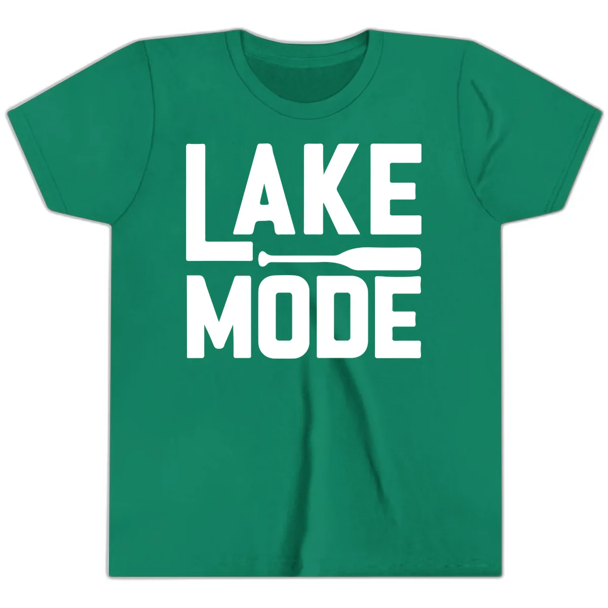 Lake Mode Paddle Design Youth T-Shirt in Kelly