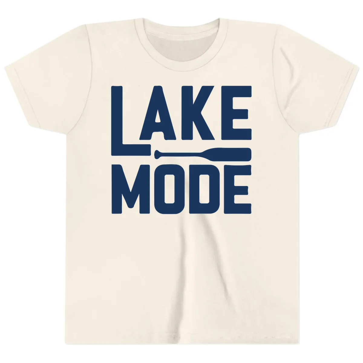 Lake Mode Paddle Design Youth T-Shirt in Natural