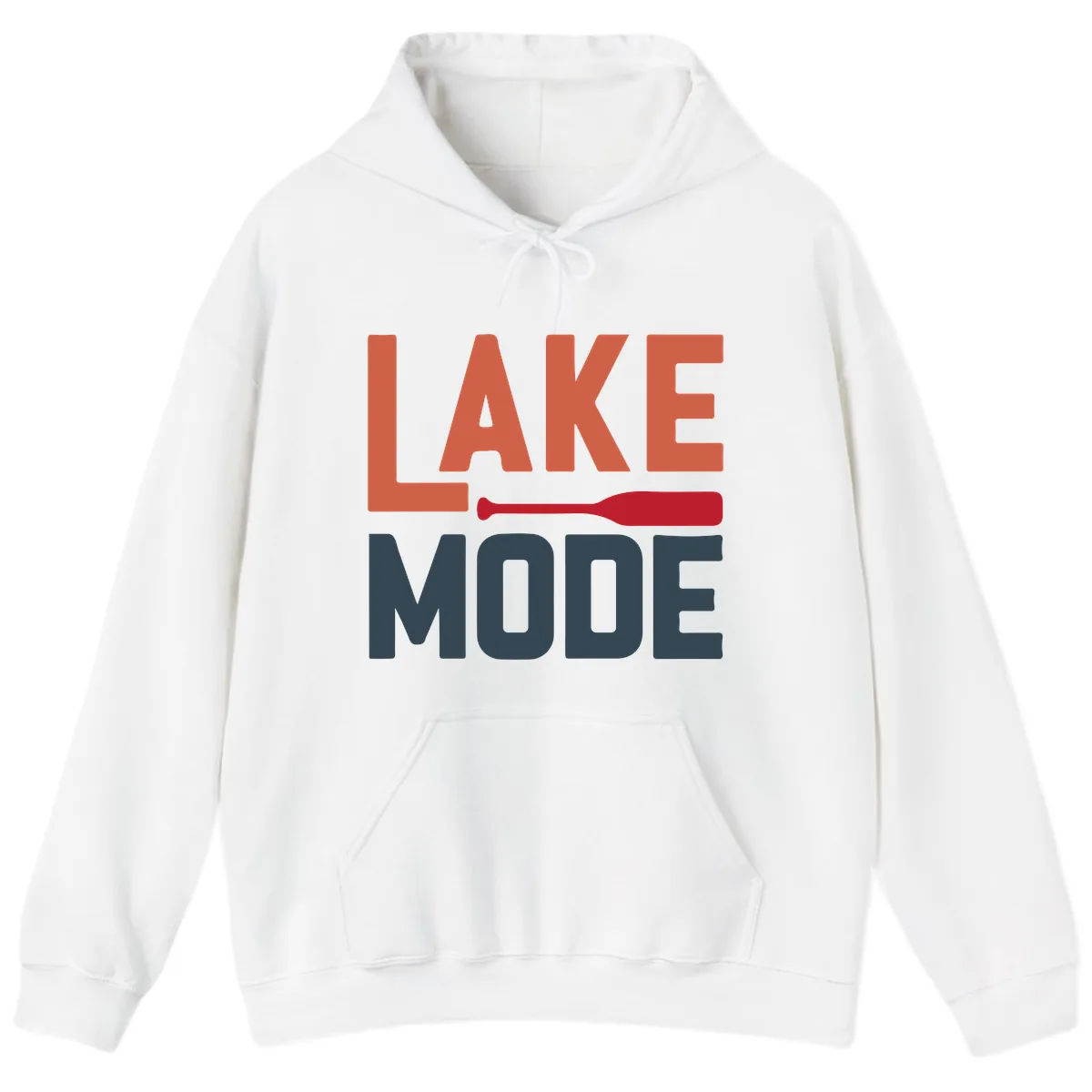 Lake Mode Paddle Design Hoodie in White