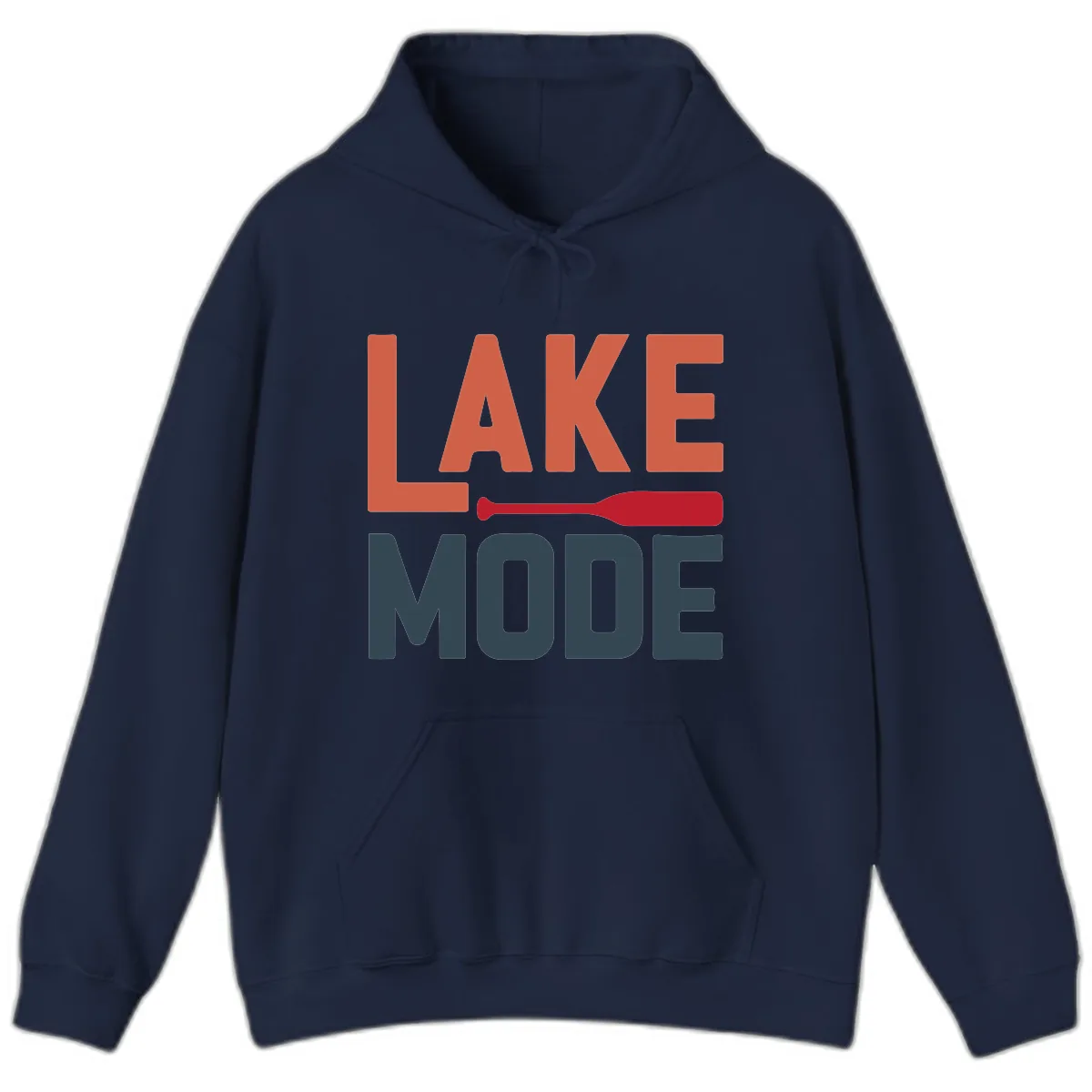 Lake Mode Paddle Design Hoodie in Navy