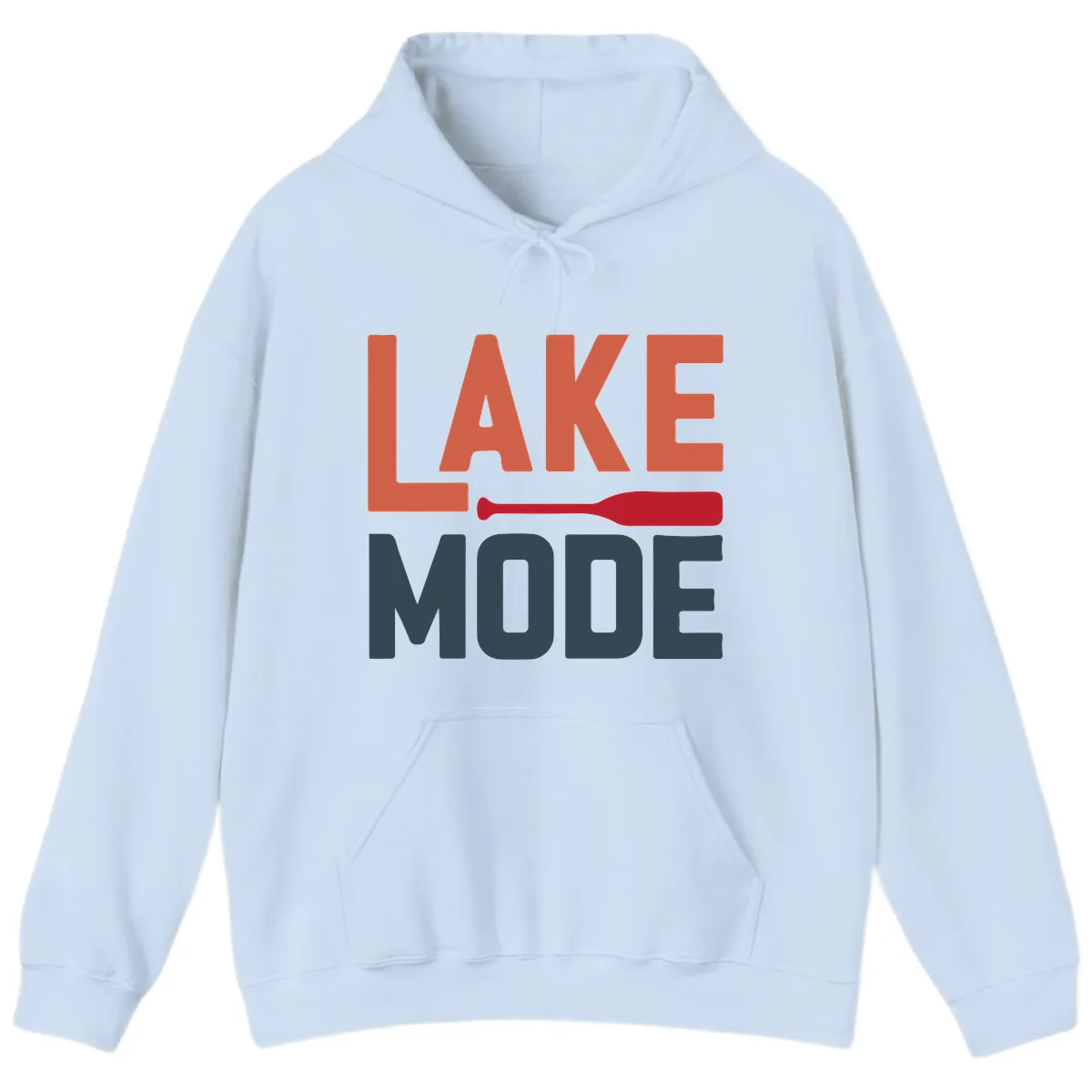 Lake Mode Paddle Design Hoodie in Light Blue