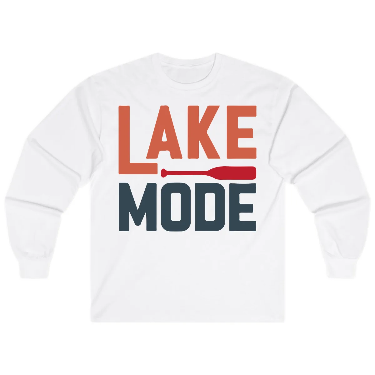 Lake Mode Paddle Design Long Sleeve in White