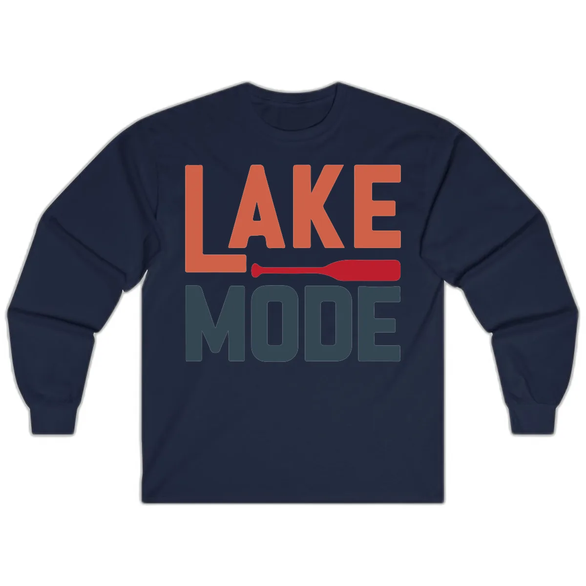 Lake Mode Paddle Design Long Sleeve in Navy