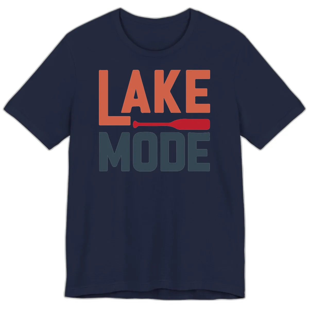 Lake Mode Paddle Design Premium T-Shirt in Navy