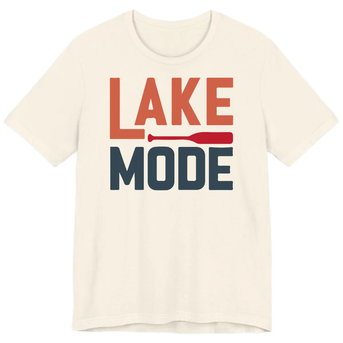 Lake Mode Paddle Design Premium T-Shirt in Natural