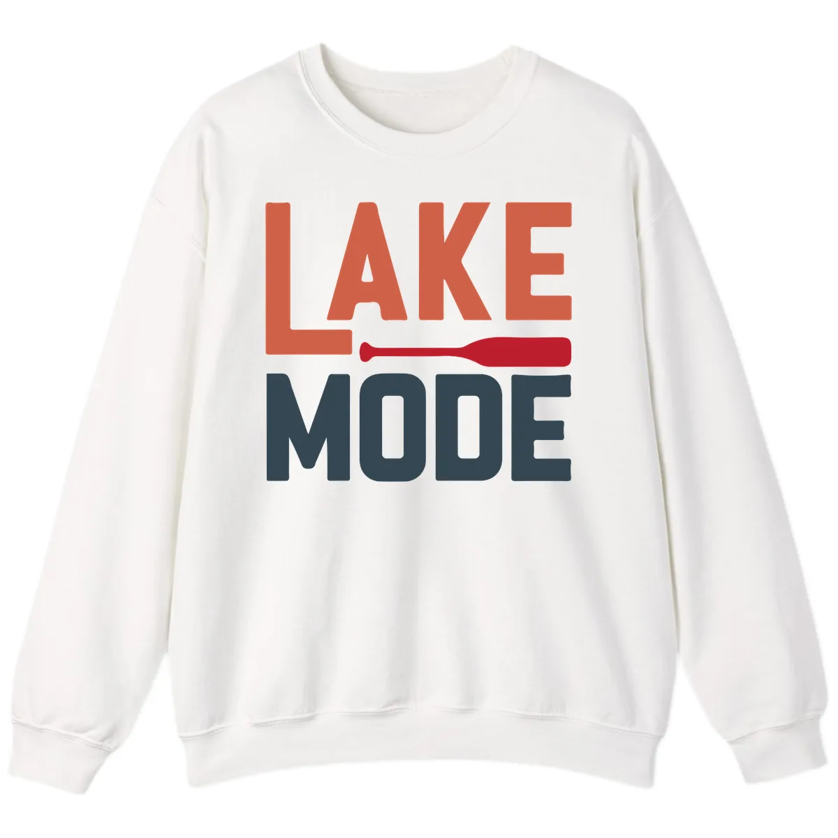 Lake Mode Paddle Design Sweatshirt in White