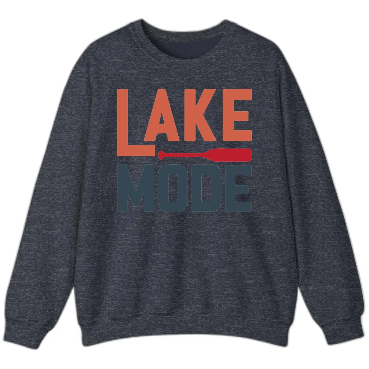 Lake Mode Paddle Design Sweatshirt in Heather Sport Dark Navy
