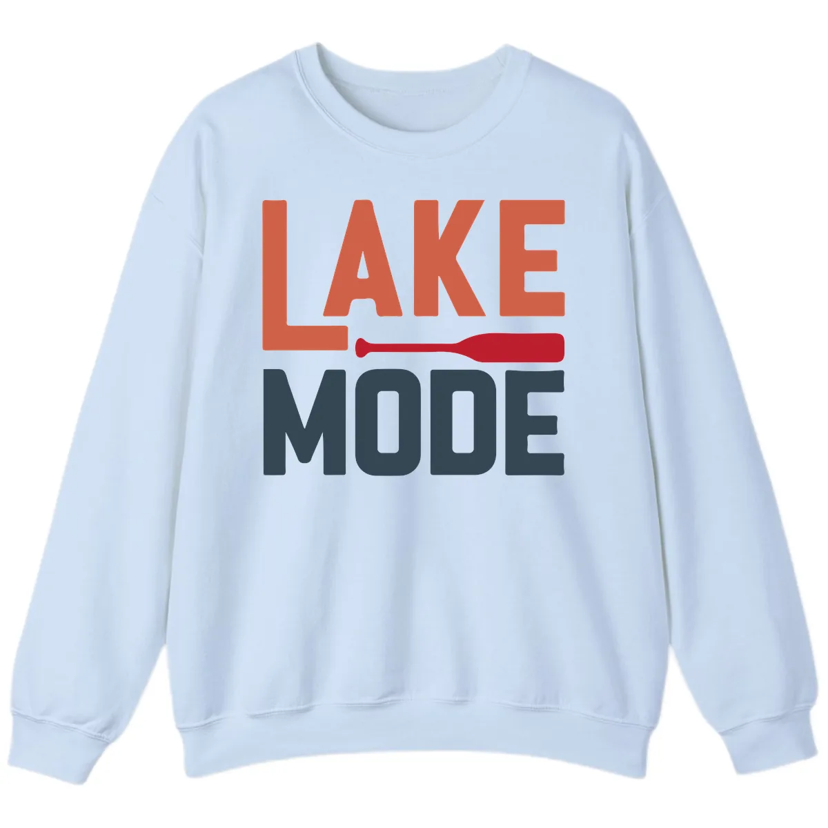 Lake Mode Paddle Design Sweatshirt in Light Blue