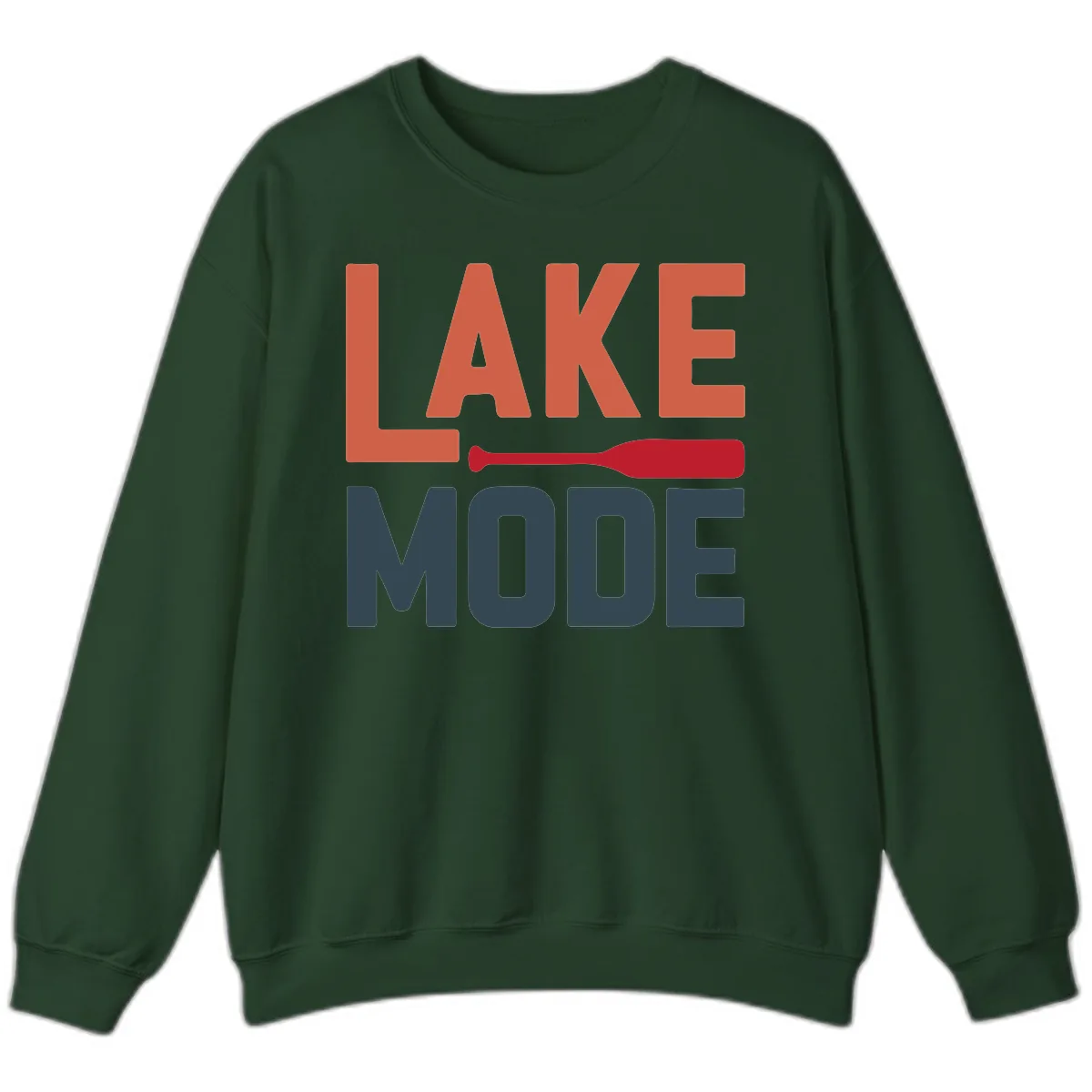 Lake Mode Paddle Design Sweatshirt in Forest Green