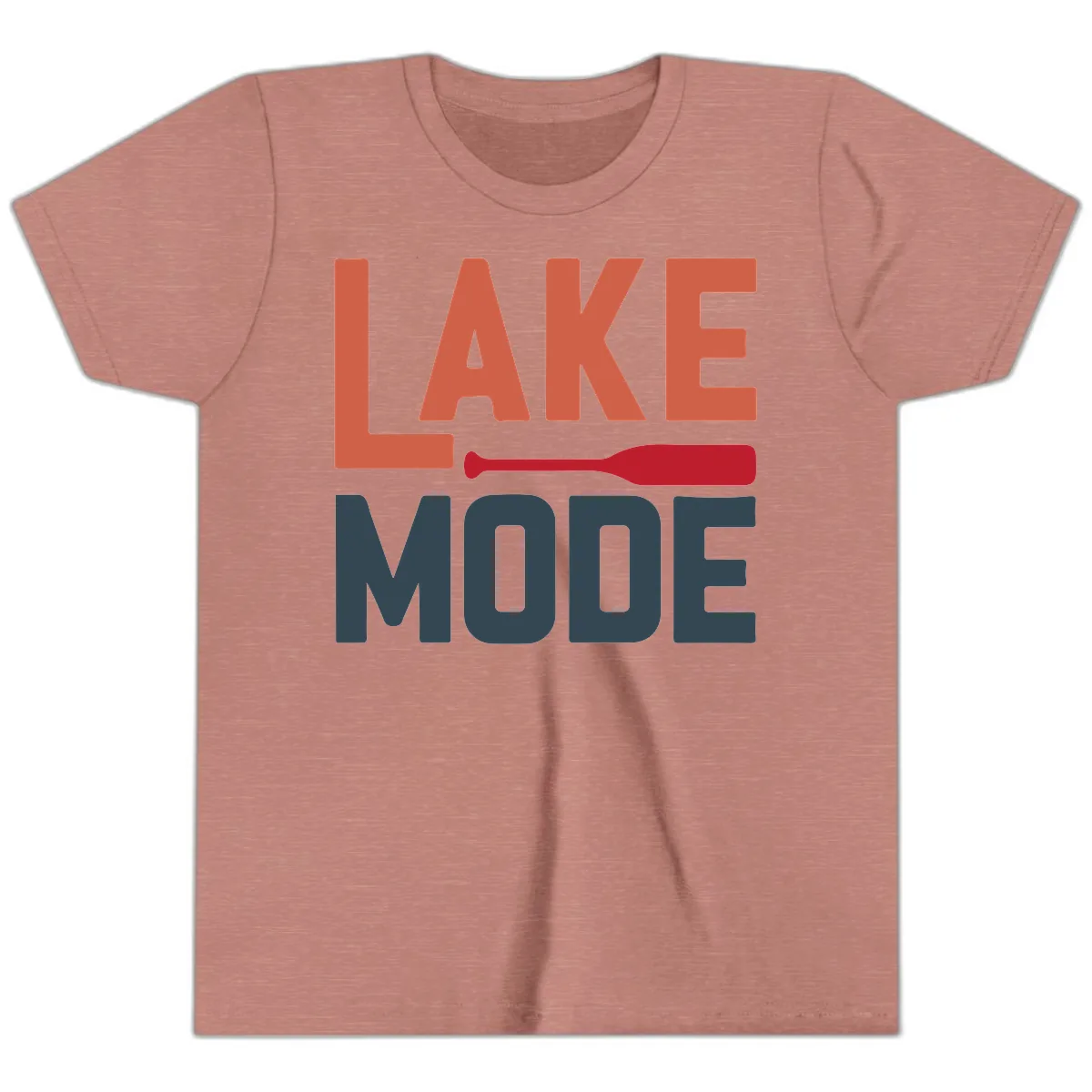 Lake Mode Paddle Design Youth T-Shirt in Heather Mauve