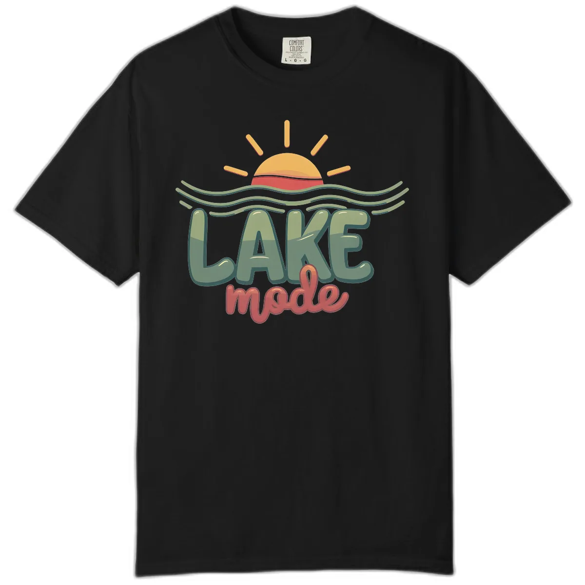 Lake Mode Sun and Waves Comfort Color in Black