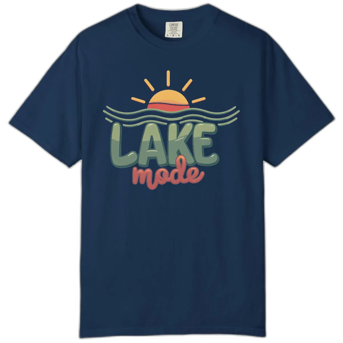 Lake Mode Sun and Waves Comfort Color in Navy