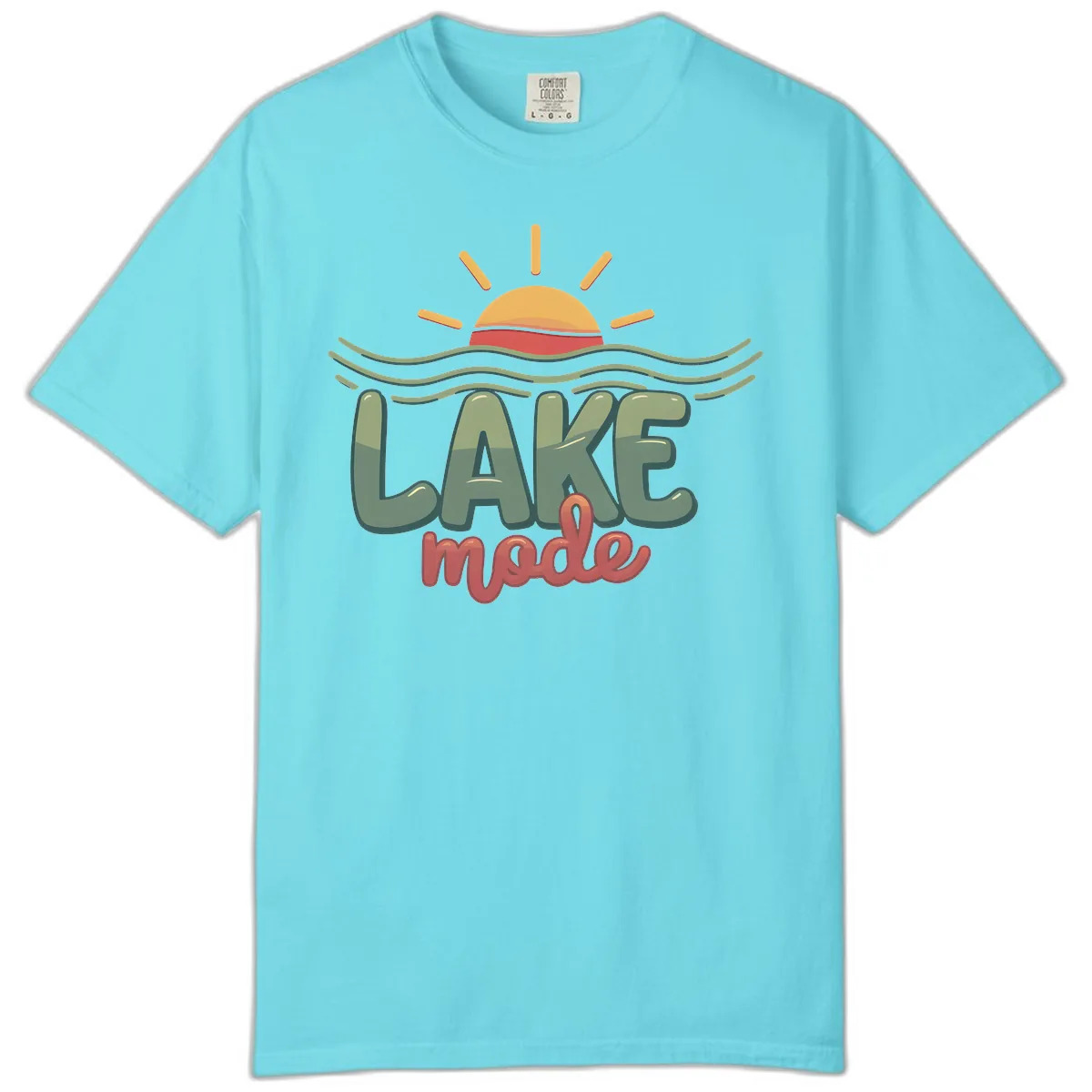 Lake Mode Sun and Waves Comfort Color in Lagoon Blue
