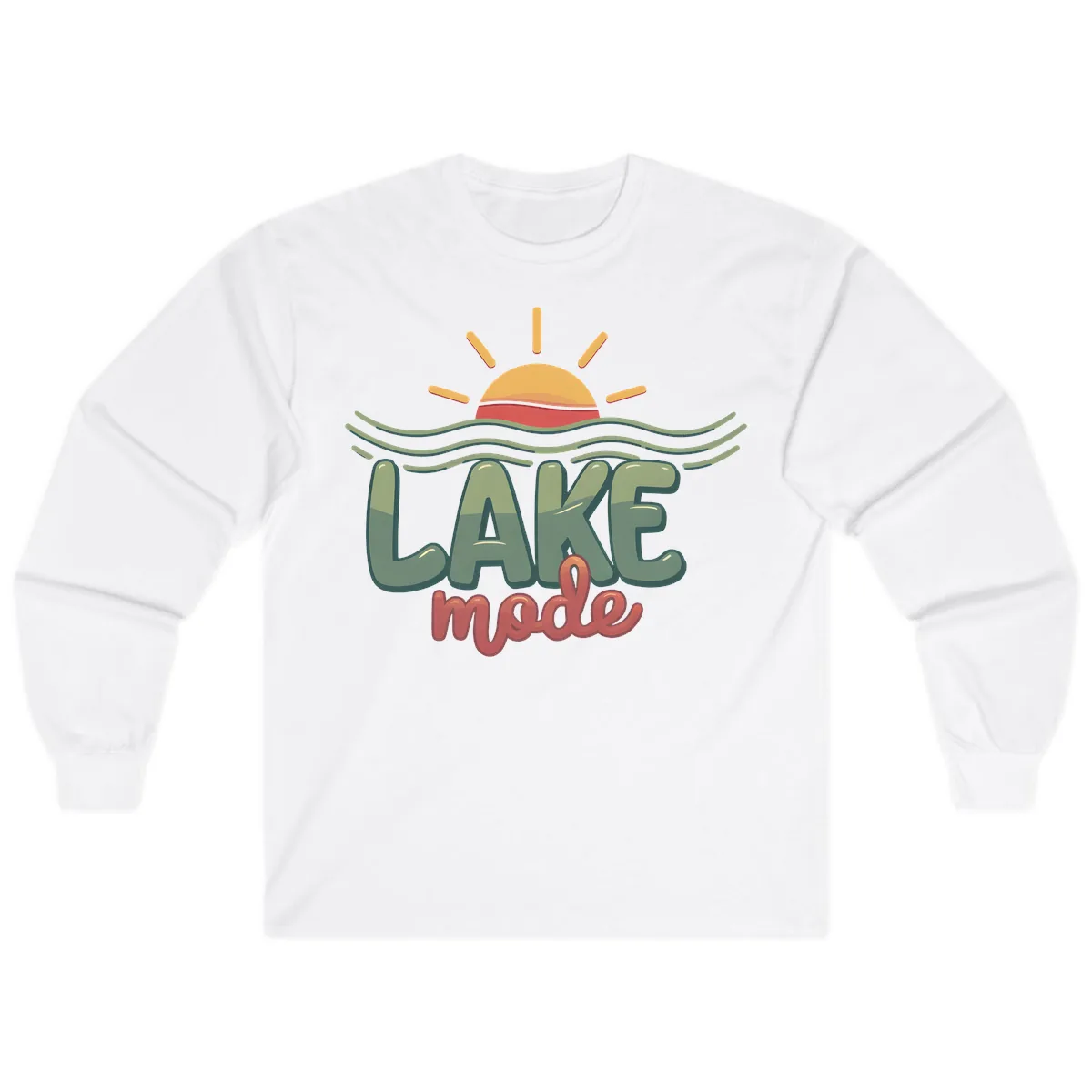 Lake Mode Sun and Waves Long Sleeve in White