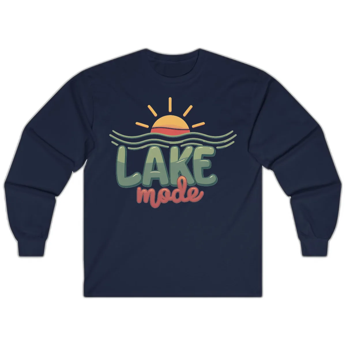 Lake Mode Sun and Waves Long Sleeve in Navy