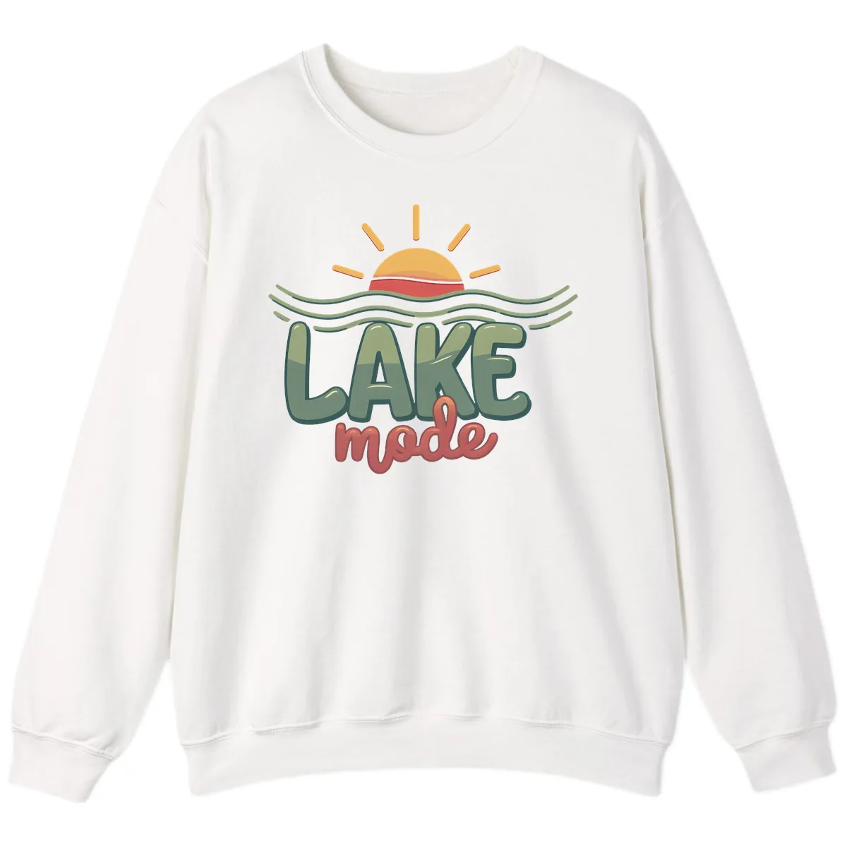 Lake Mode Sun and Waves Sweatshirt in White