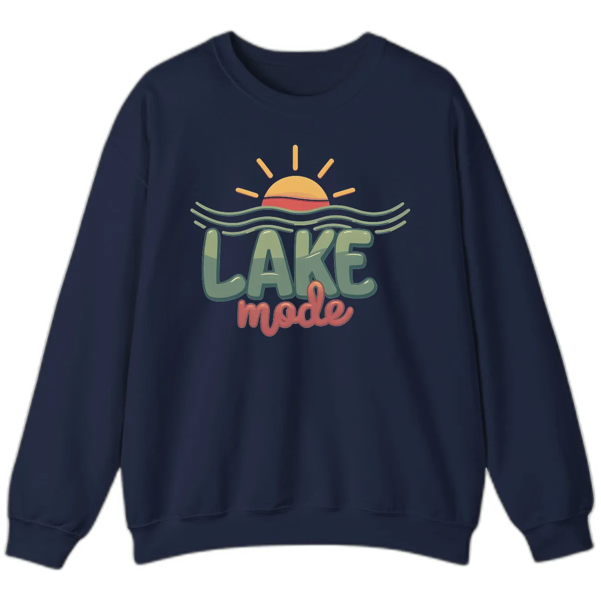 Lake Mode Sun and Waves Sweatshirt in Navy