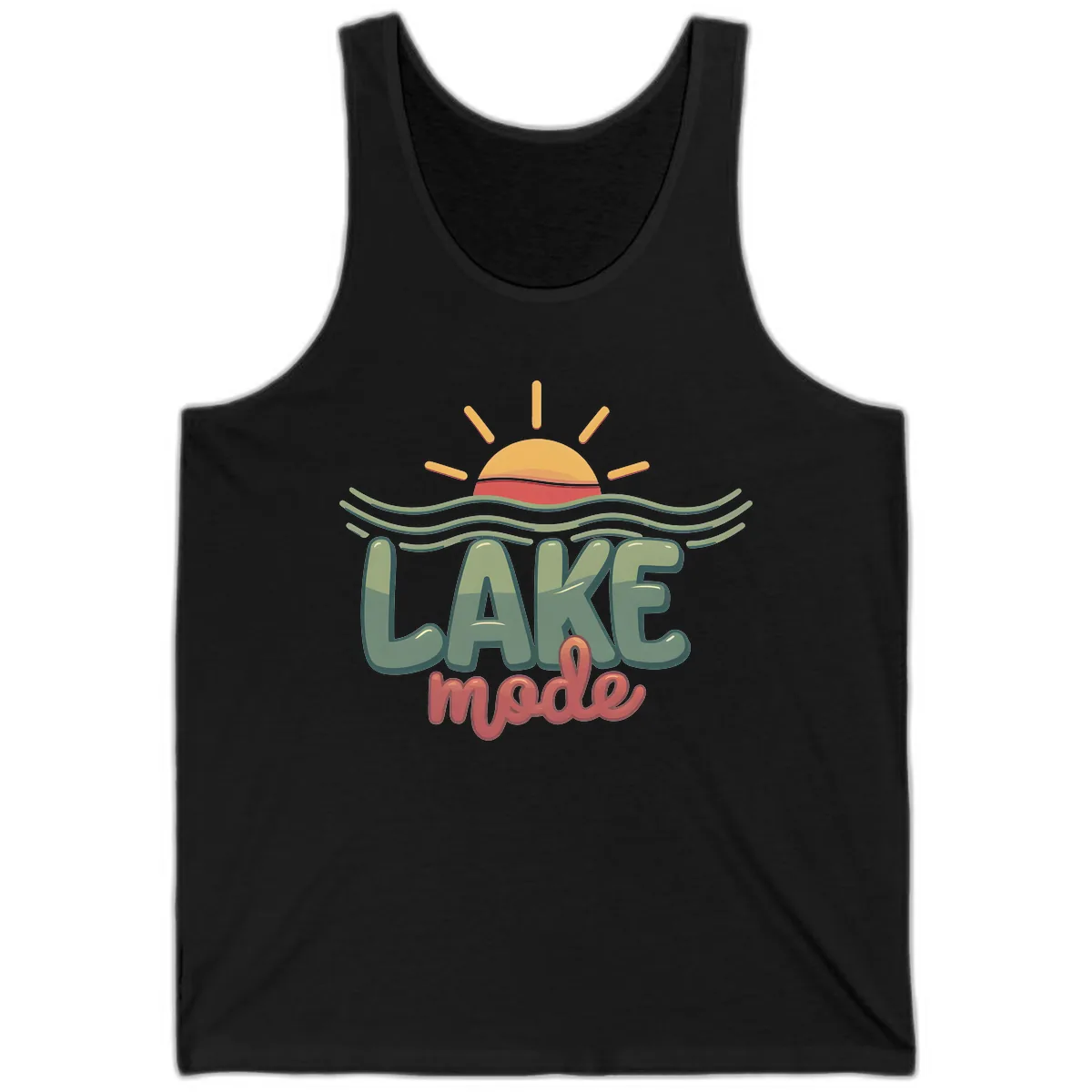 Lake Mode Sun and Waves Tank in Black