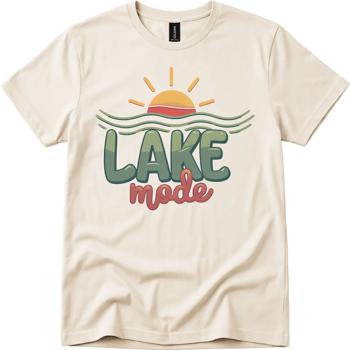 Lake Mode Sun and Waves T-Shirt in Natural