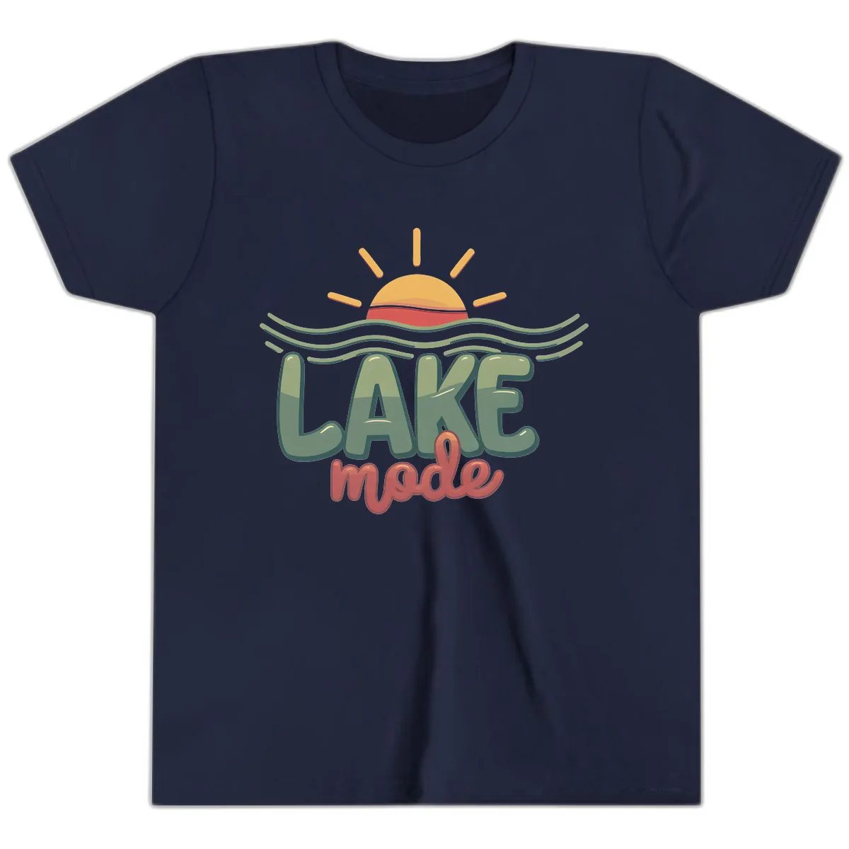 Lake Mode Sun and Waves Youth T-Shirt in Navy