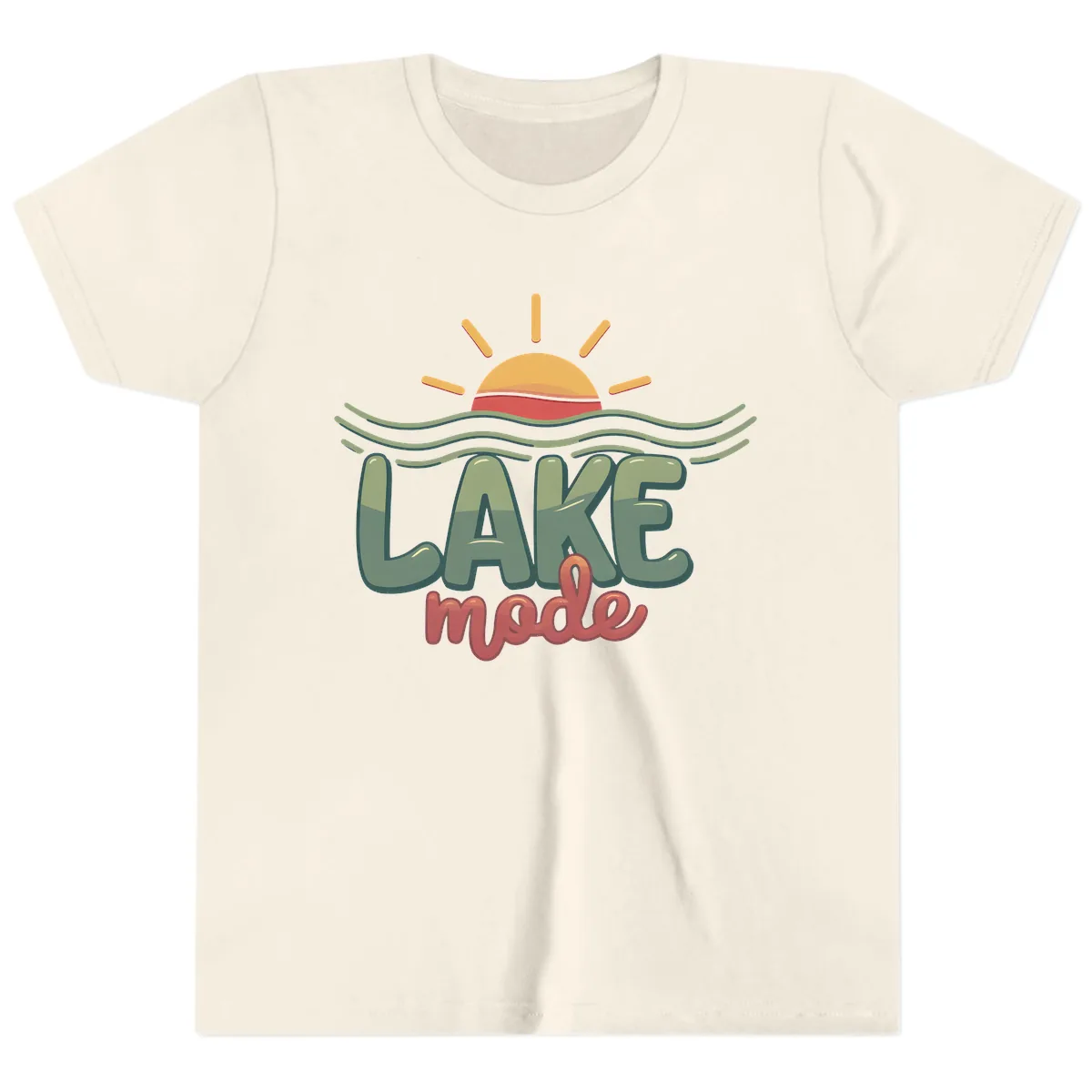 Lake Mode Sun and Waves Youth T-Shirt in Natural