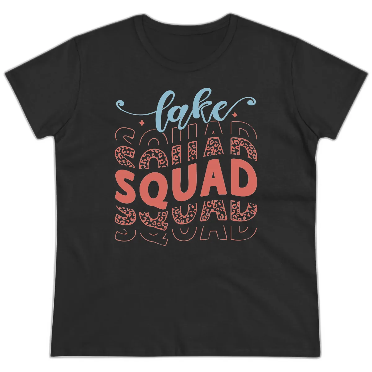 Lake Squad Lifestyle Design Ladies Tee in Black