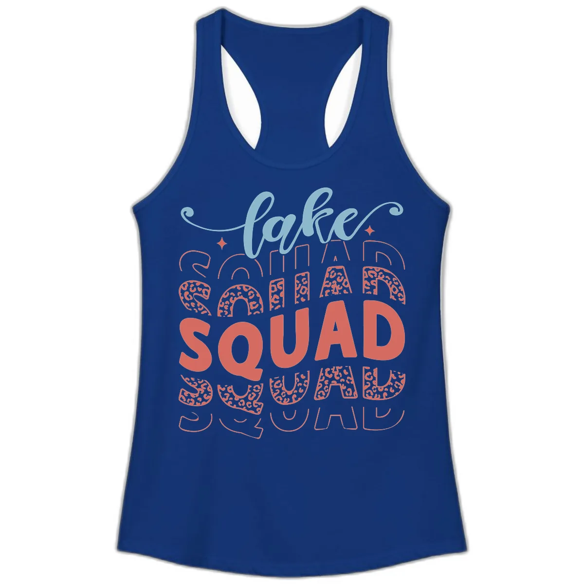 Lake Squad Lifestyle Design Ladies Tank in Solid Royal