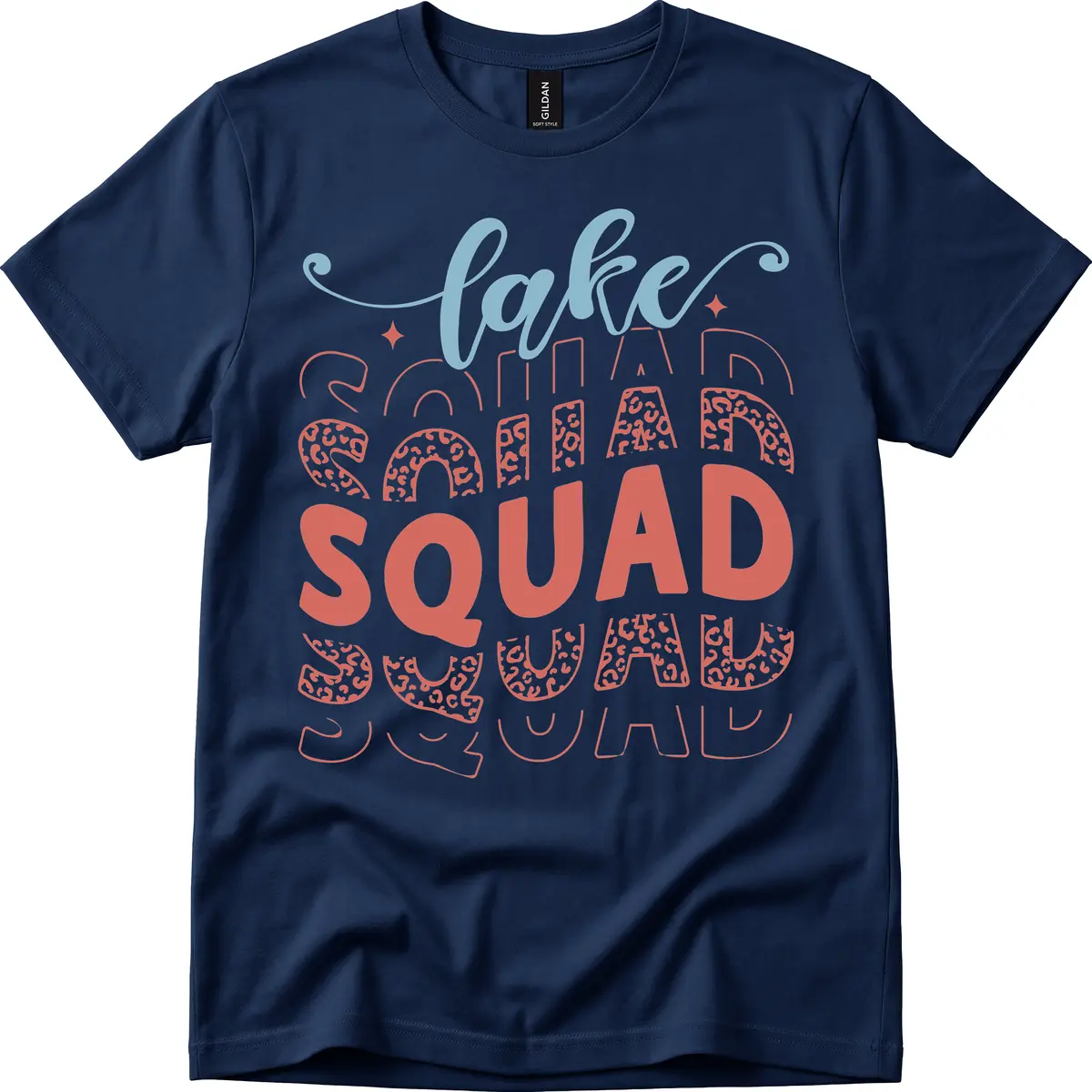 Lake Squad Lifestyle Design T-Shirt in Navy