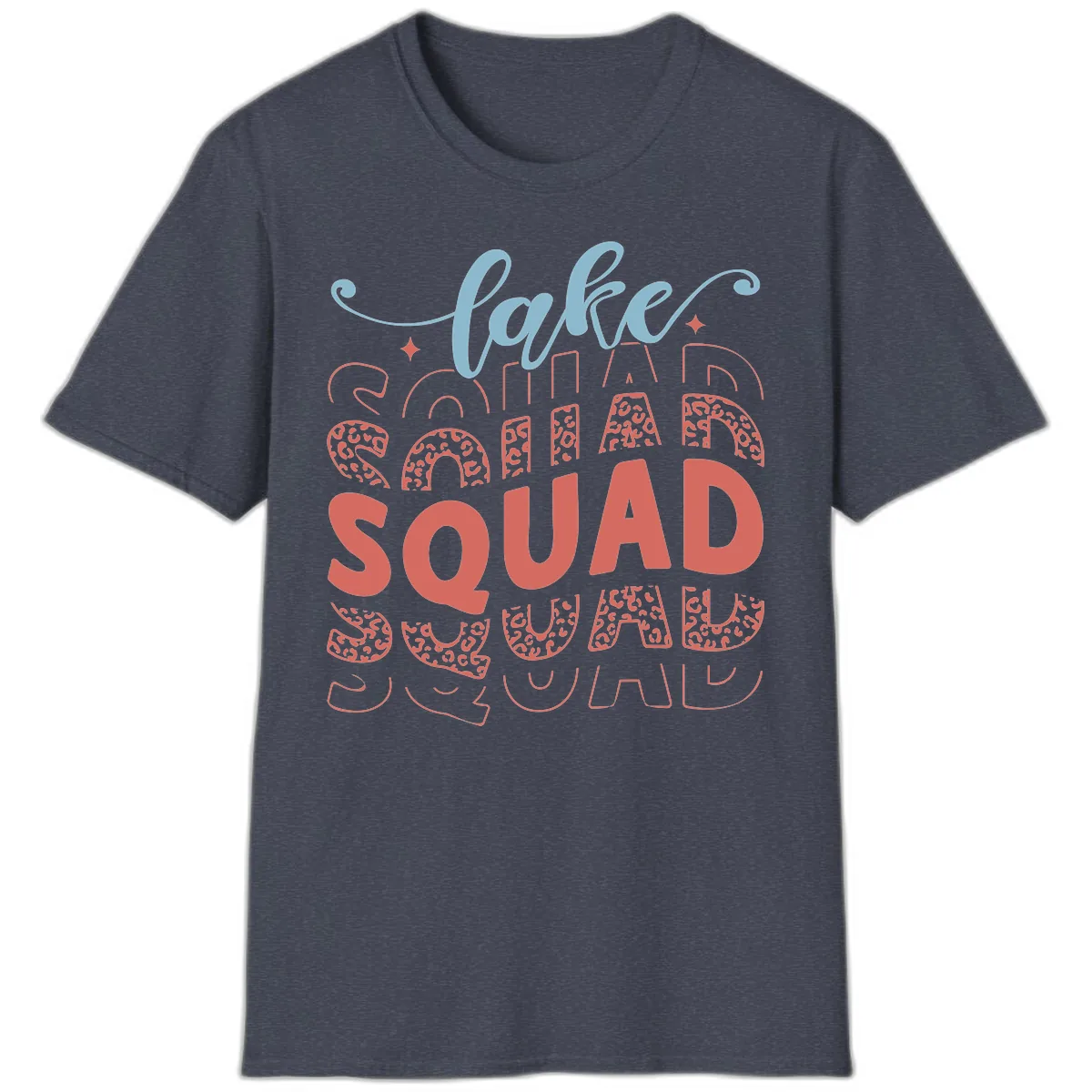 Lake Squad Lifestyle Design T-Shirt in Heather Navy