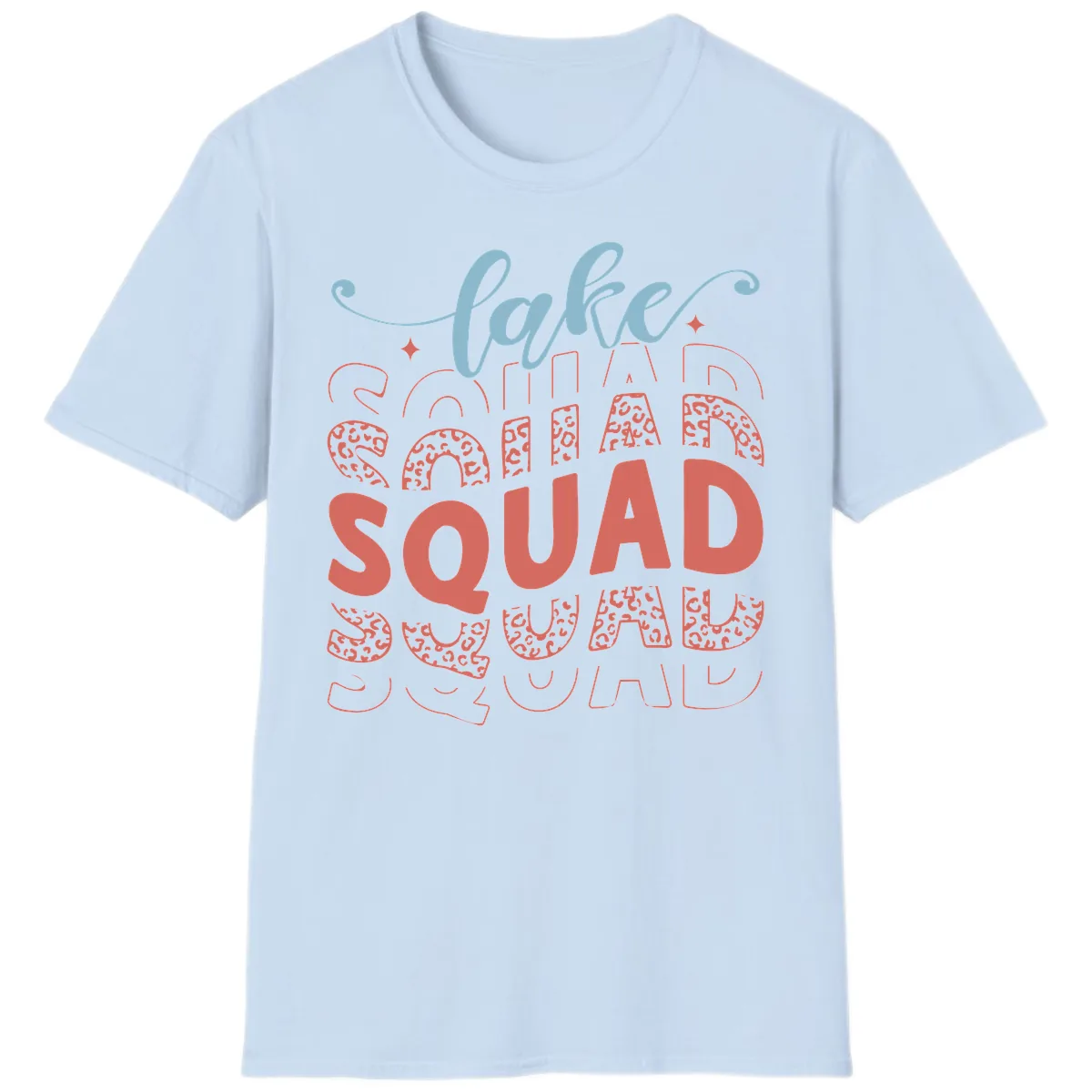 Lake Squad Lifestyle Design T-Shirt in Light Blue
