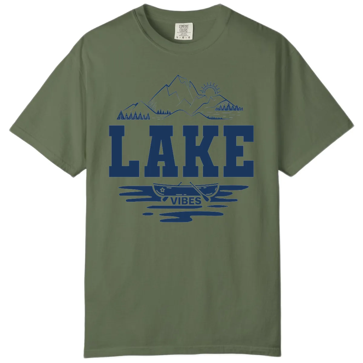 Lake Vibes Mountain Canoe Adventure Comfort Color in Sage