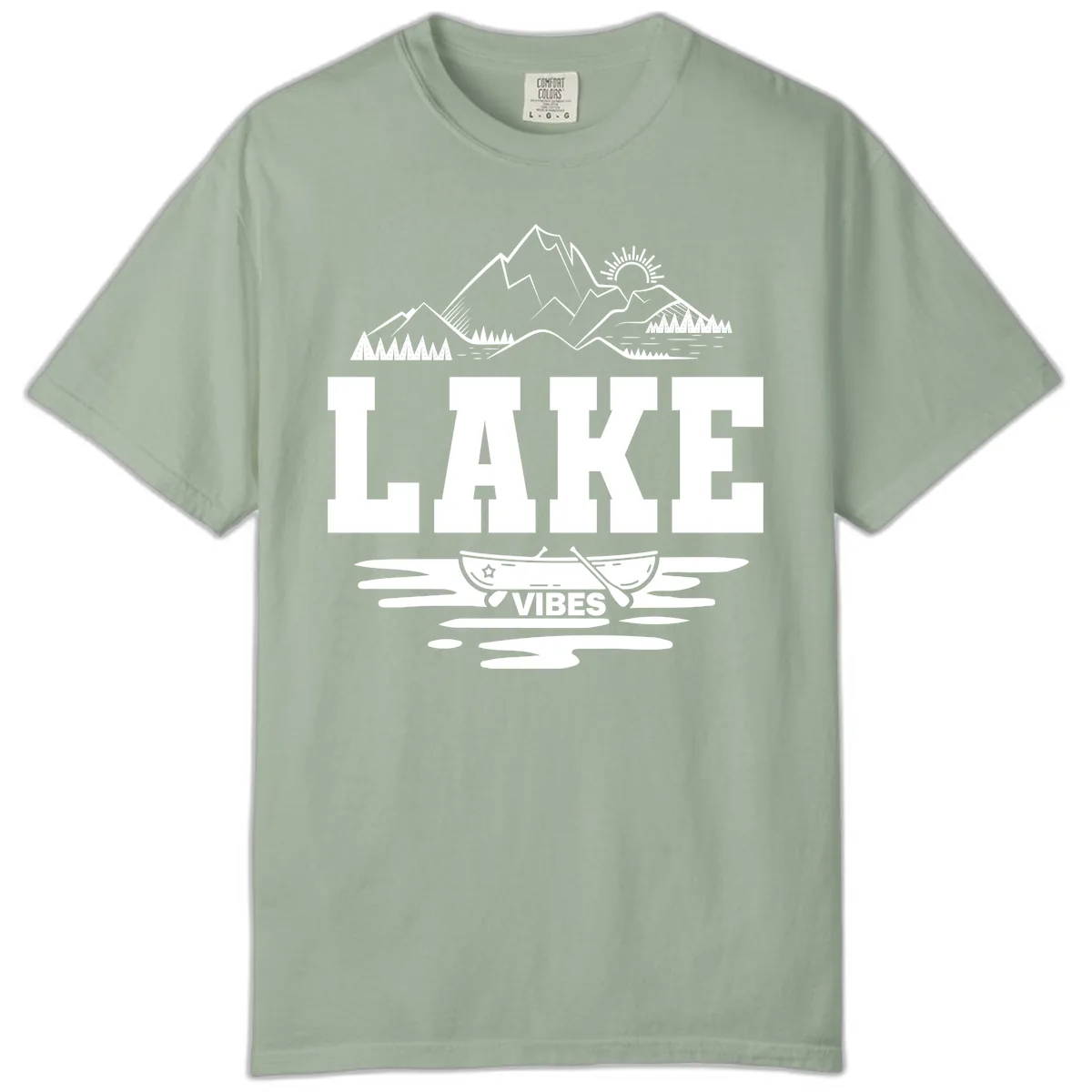 Lake Vibes Mountain Canoe Adventure Comfort Color in Bay
