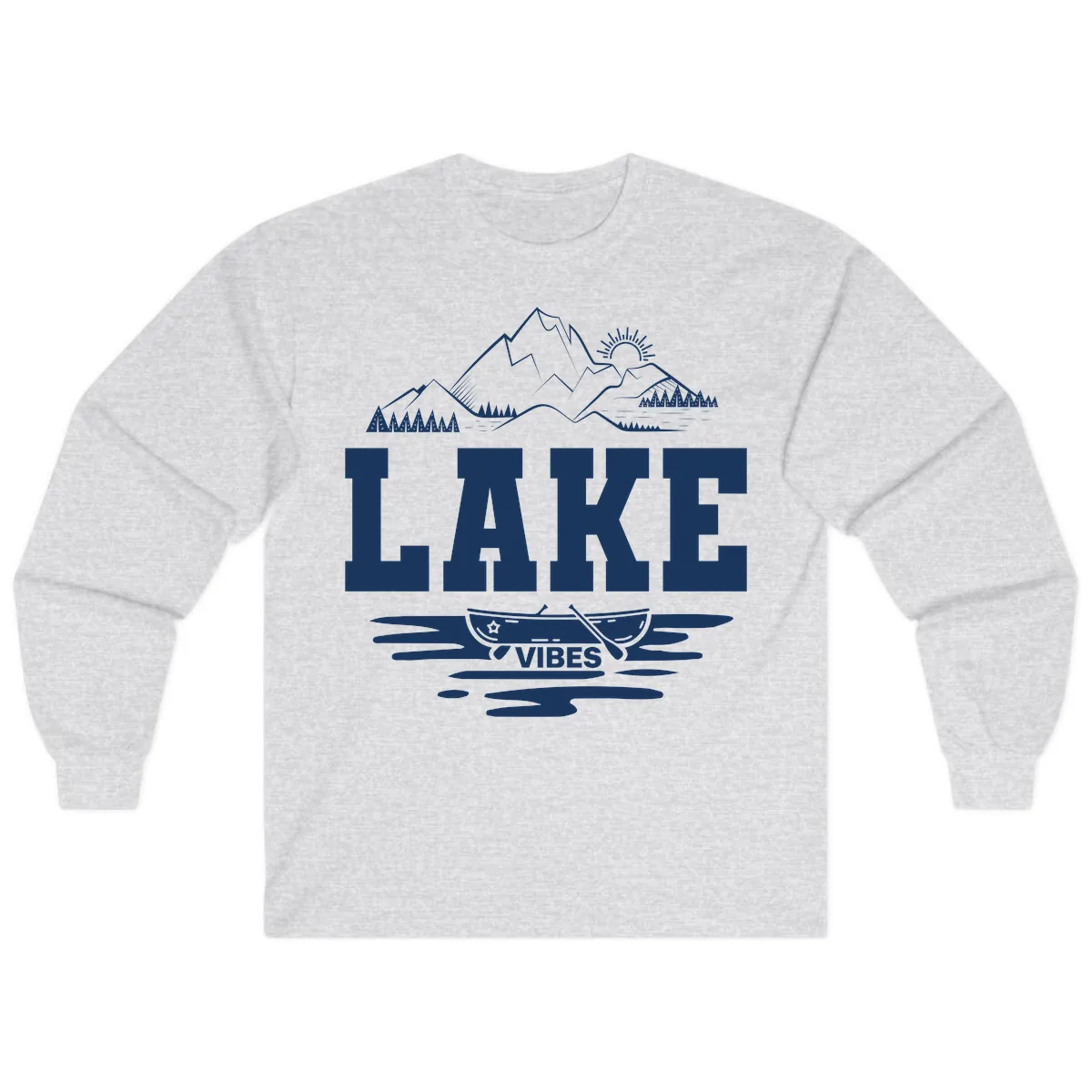 Lake Vibes Mountain Canoe Adventure Long Sleeve in Ash
