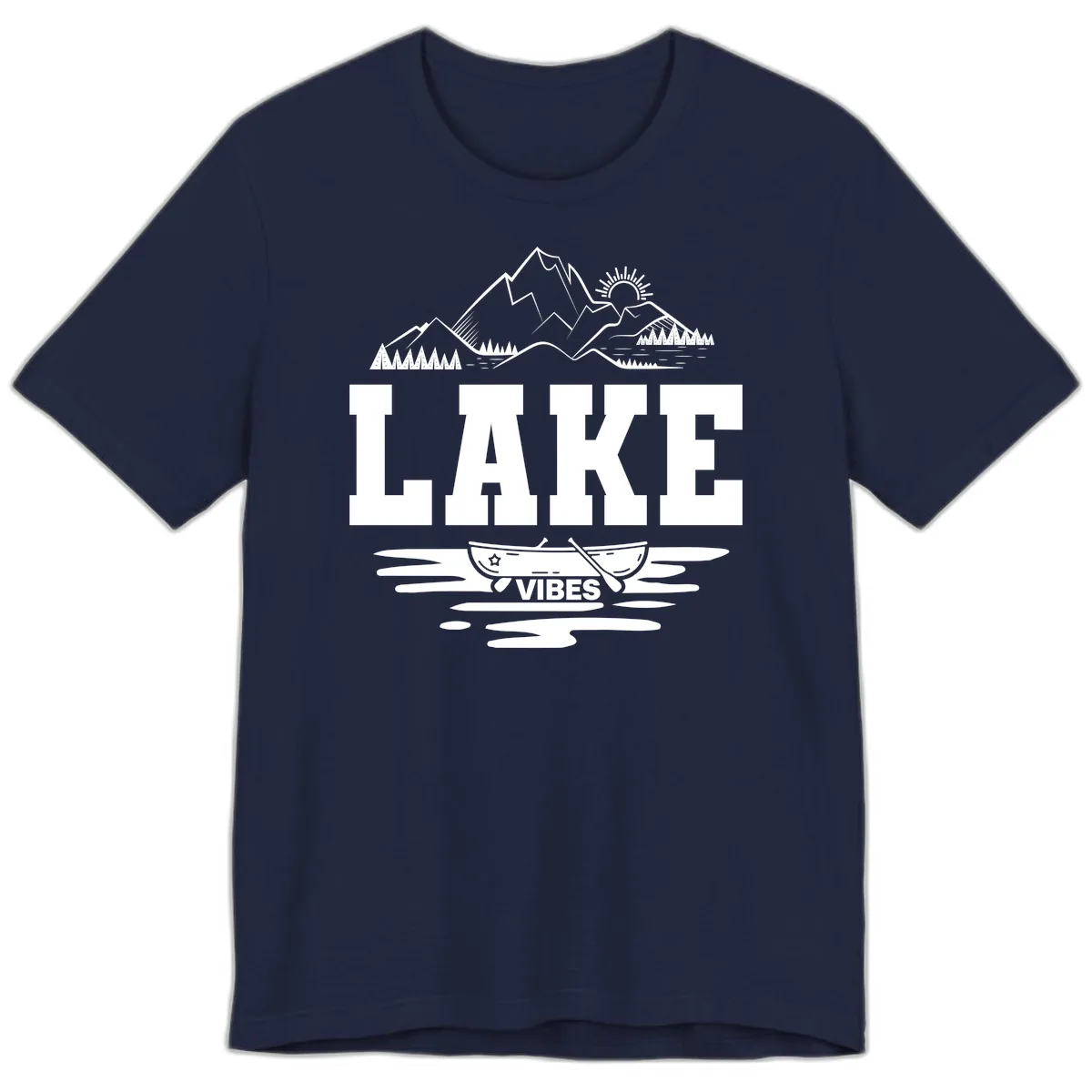 Lake Vibes Mountain Canoe Adventure Premium T-Shirt in Navy
