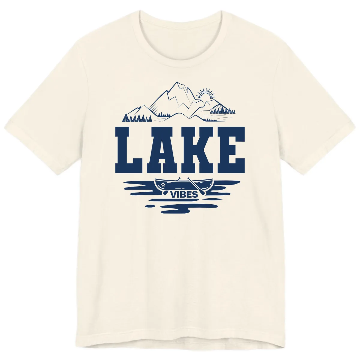 Lake Vibes Mountain Canoe Adventure Premium T-Shirt in Natural