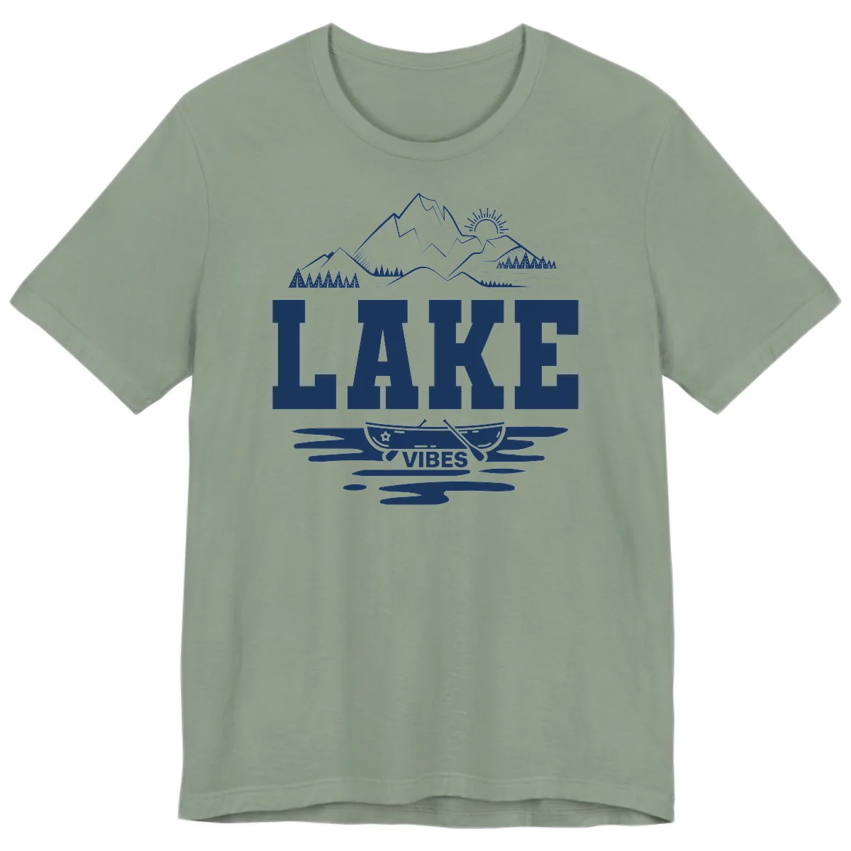 Lake Vibes Mountain Canoe Adventure Premium T-Shirt in Sage