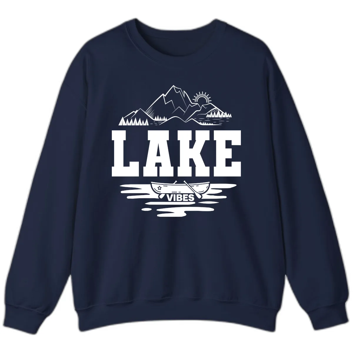 Lake Vibes Mountain Canoe Adventure Sweatshirt in Navy