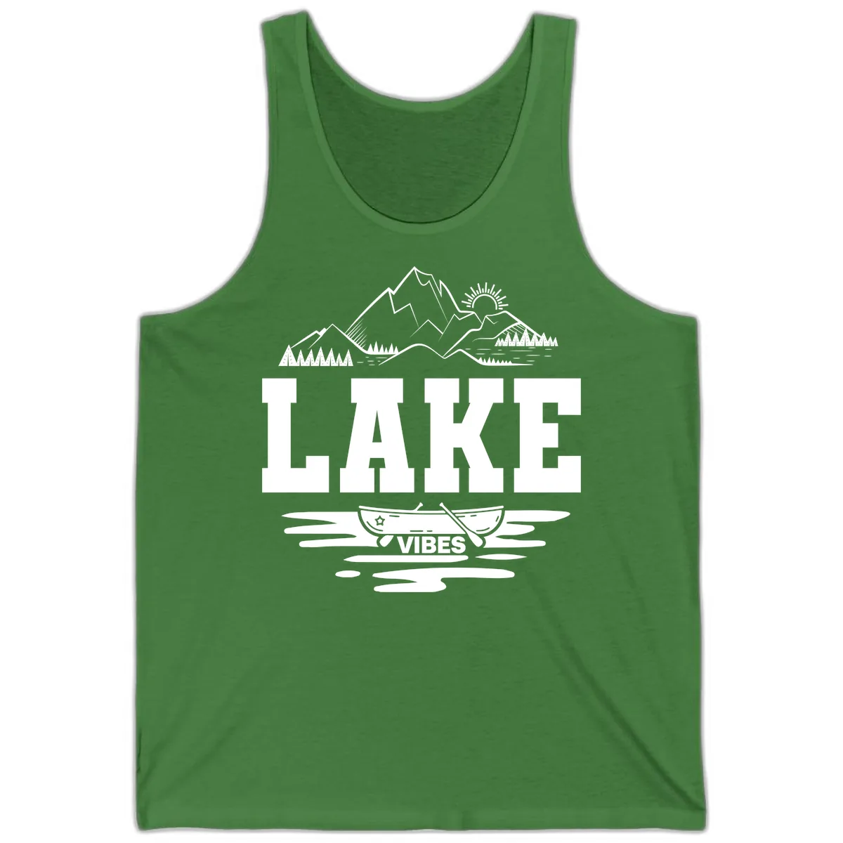 Lake Vibes Mountain Canoe Adventure Tank in Leaf