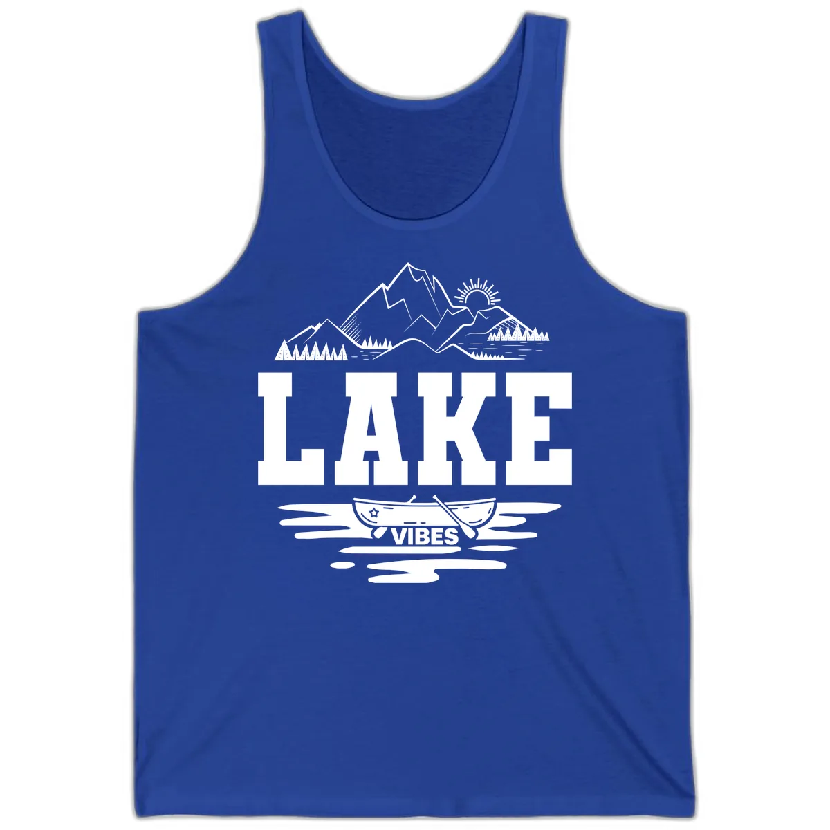 Lake Vibes Mountain Canoe Adventure Tank in True Royal