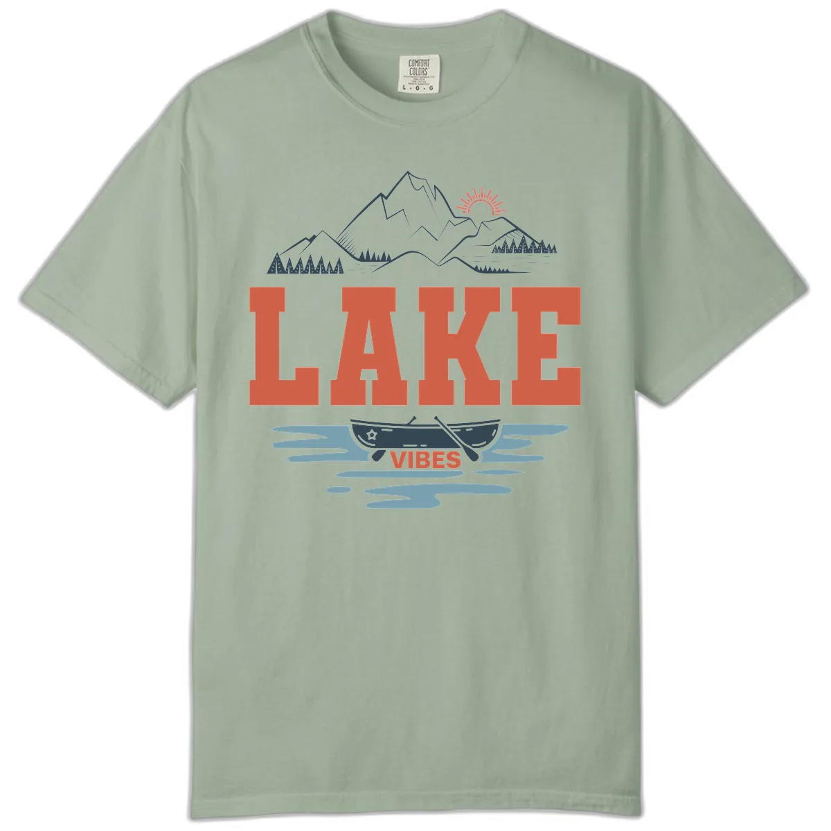 Lake Vibes Mountain Landscape Design Comfort Color in Bay