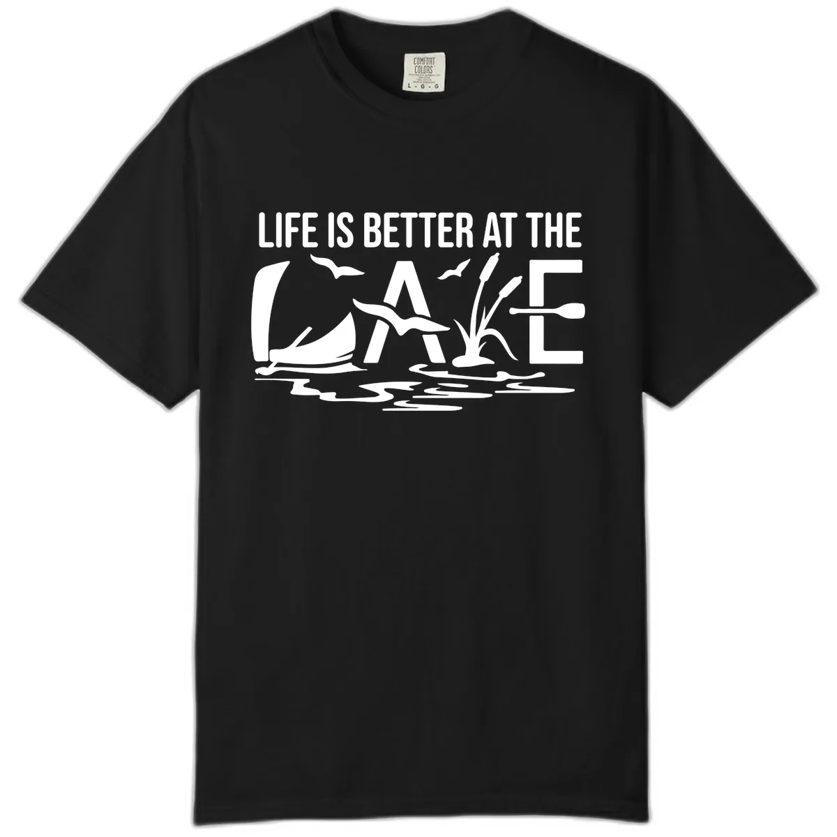 Life Is Better At The Lake Comfort Color in Black