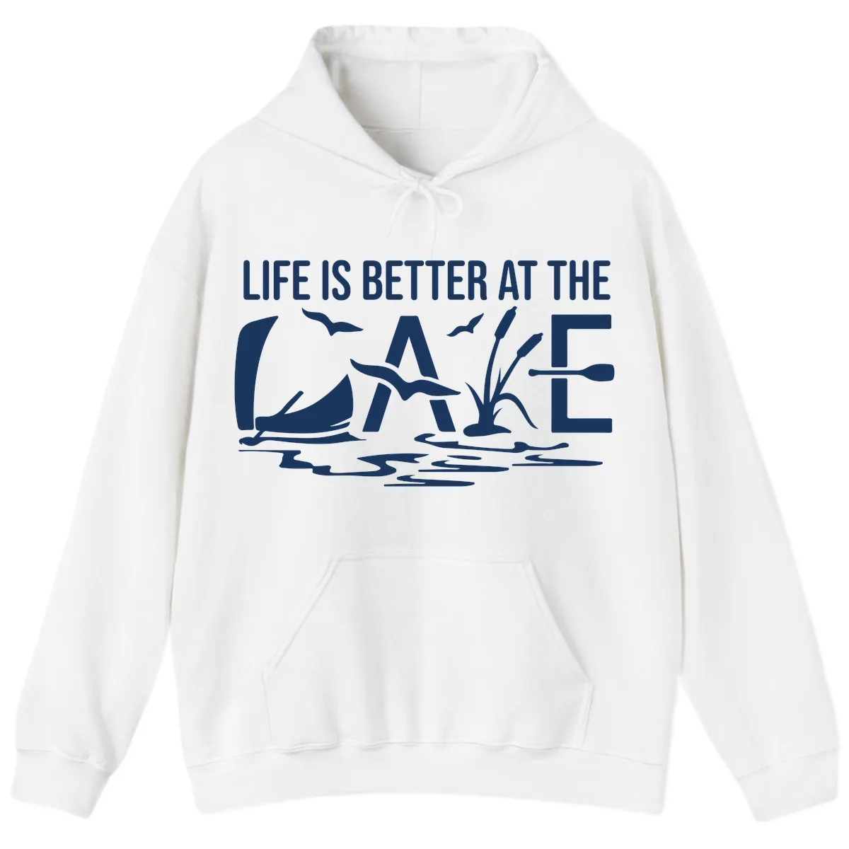 Life Is Better At The Lake Hoodie in White