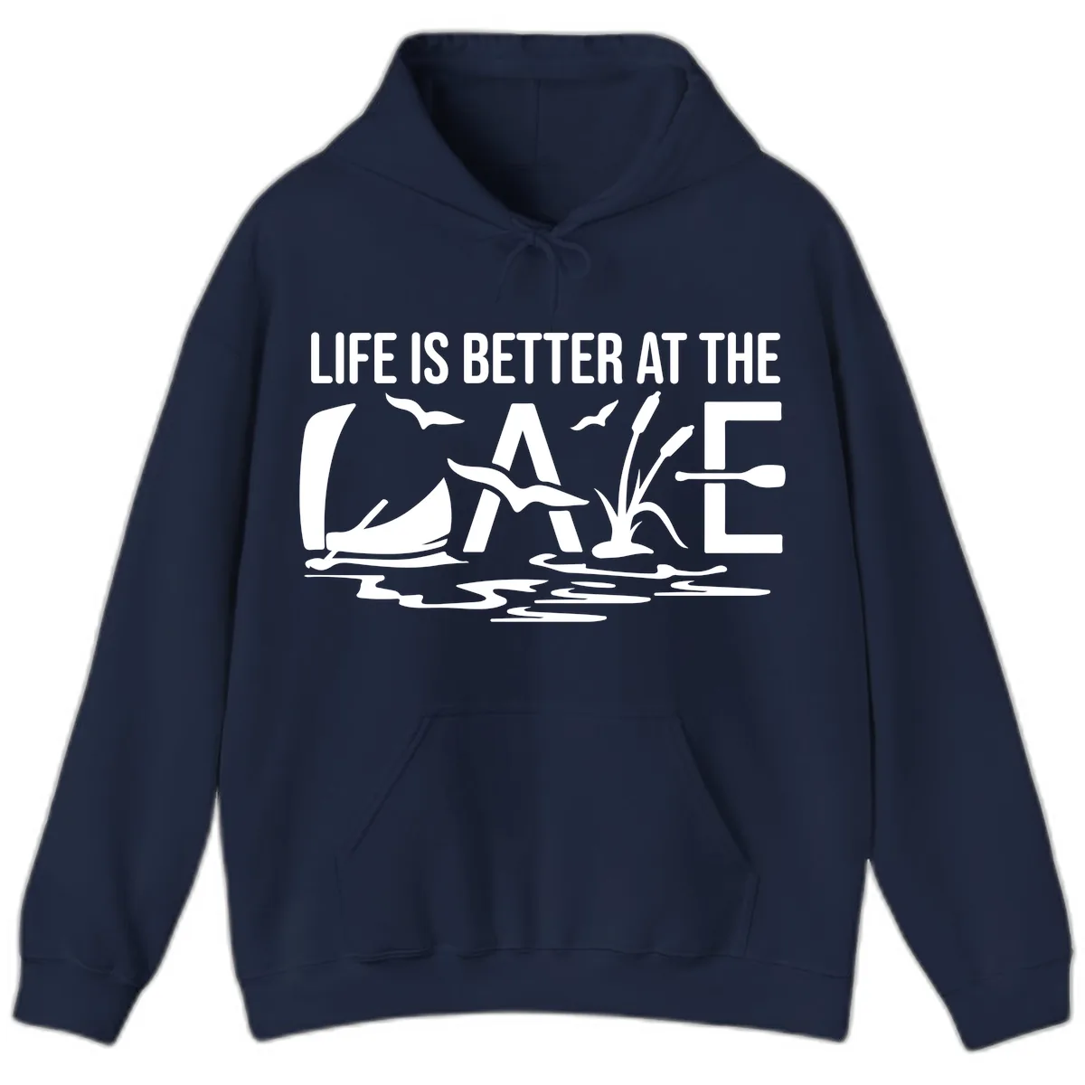 Life Is Better At The Lake Hoodie in Navy