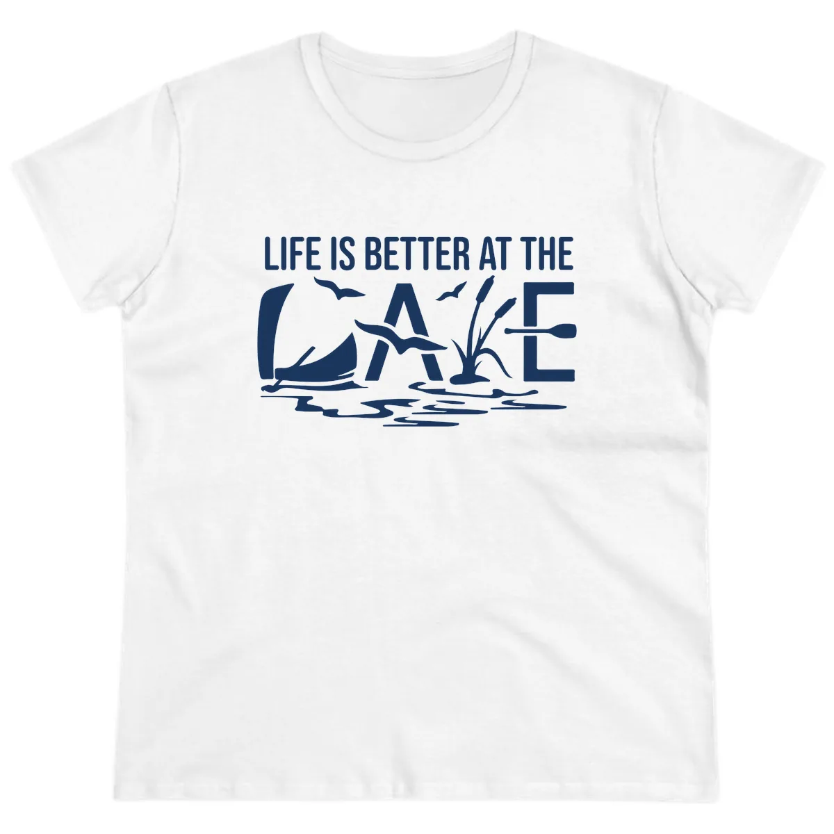 Life Is Better At The Lake Ladies Tee in White