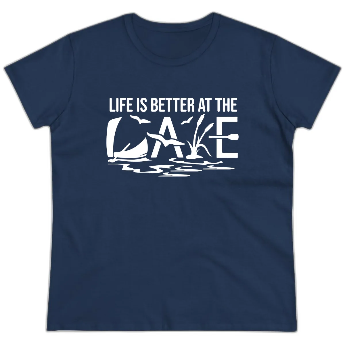 Life Is Better At The Lake Ladies Tee in Navy