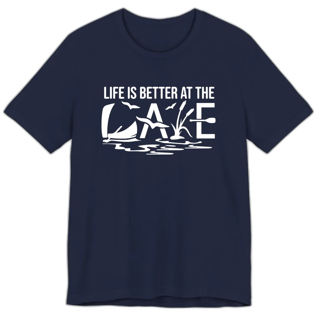 Life Is Better At The Lake Premium T-Shirt in Navy