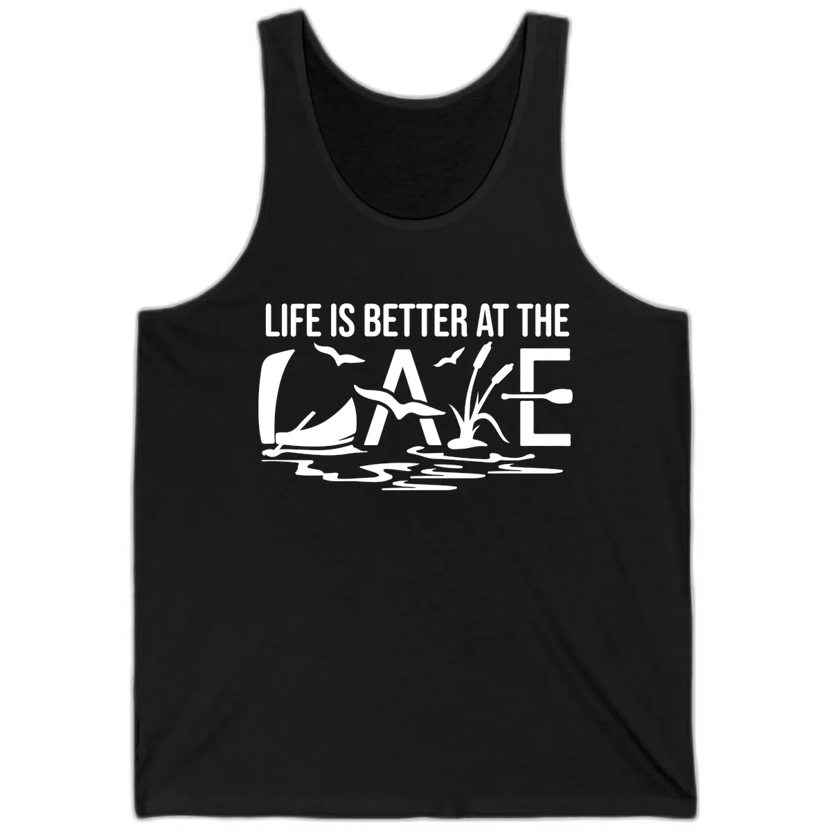 Life Is Better At The Lake Tank in Black