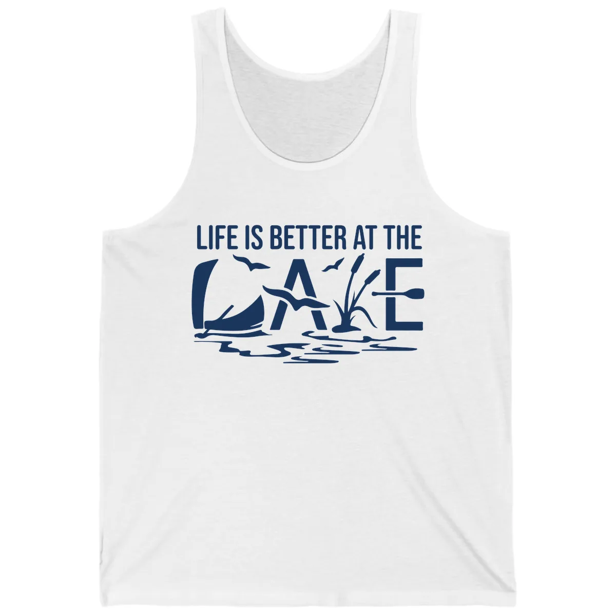 Life Is Better At The Lake Tank in White