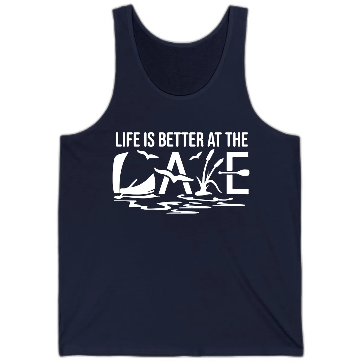 Life Is Better At The Lake Tank in Navy